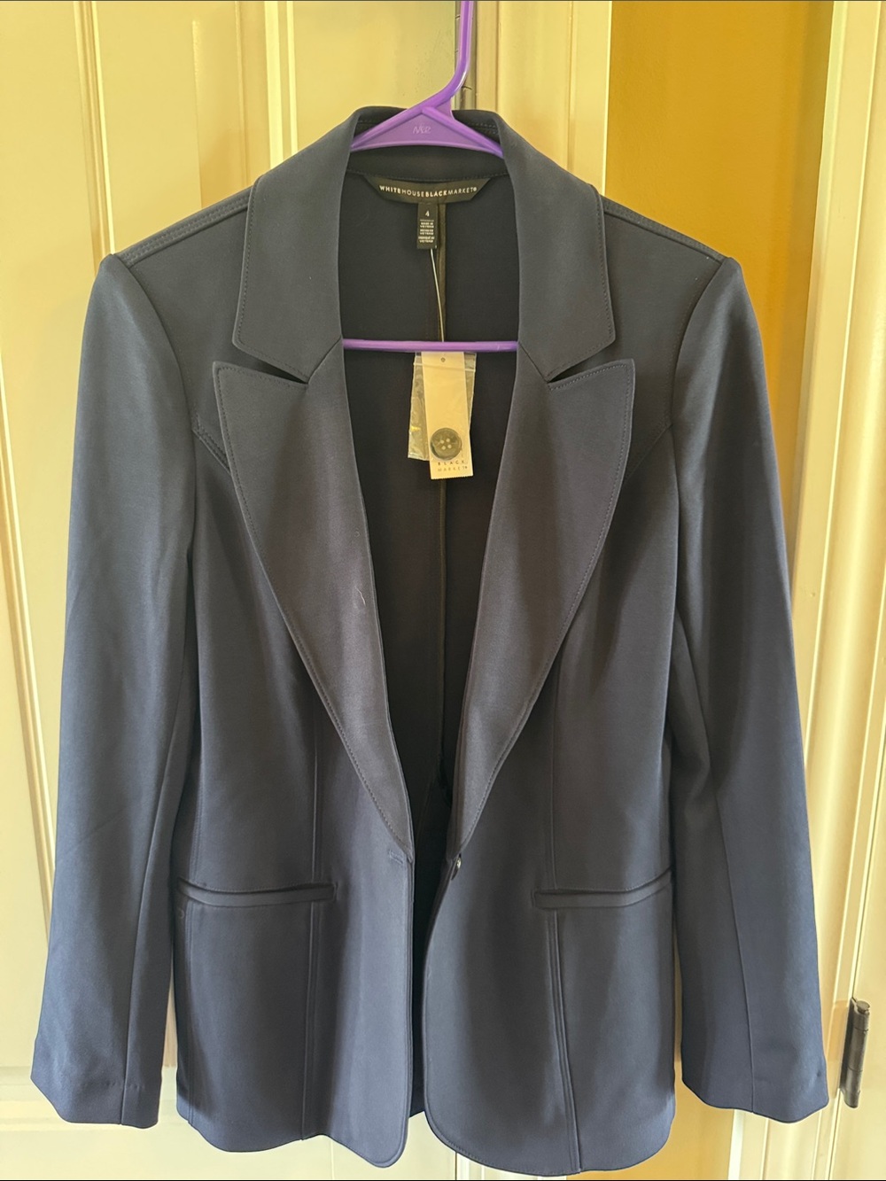 White House Black Market Navy Single-Button Blazer